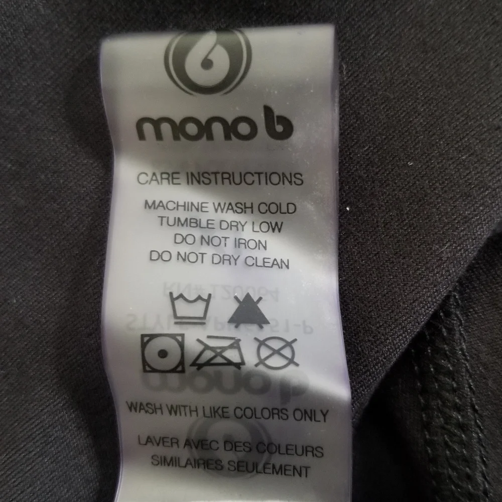 Mono B Women's Black Shredded‎ Knee Laser Cut High Waist Leggings Size XL NEW - Picture 15 of 15